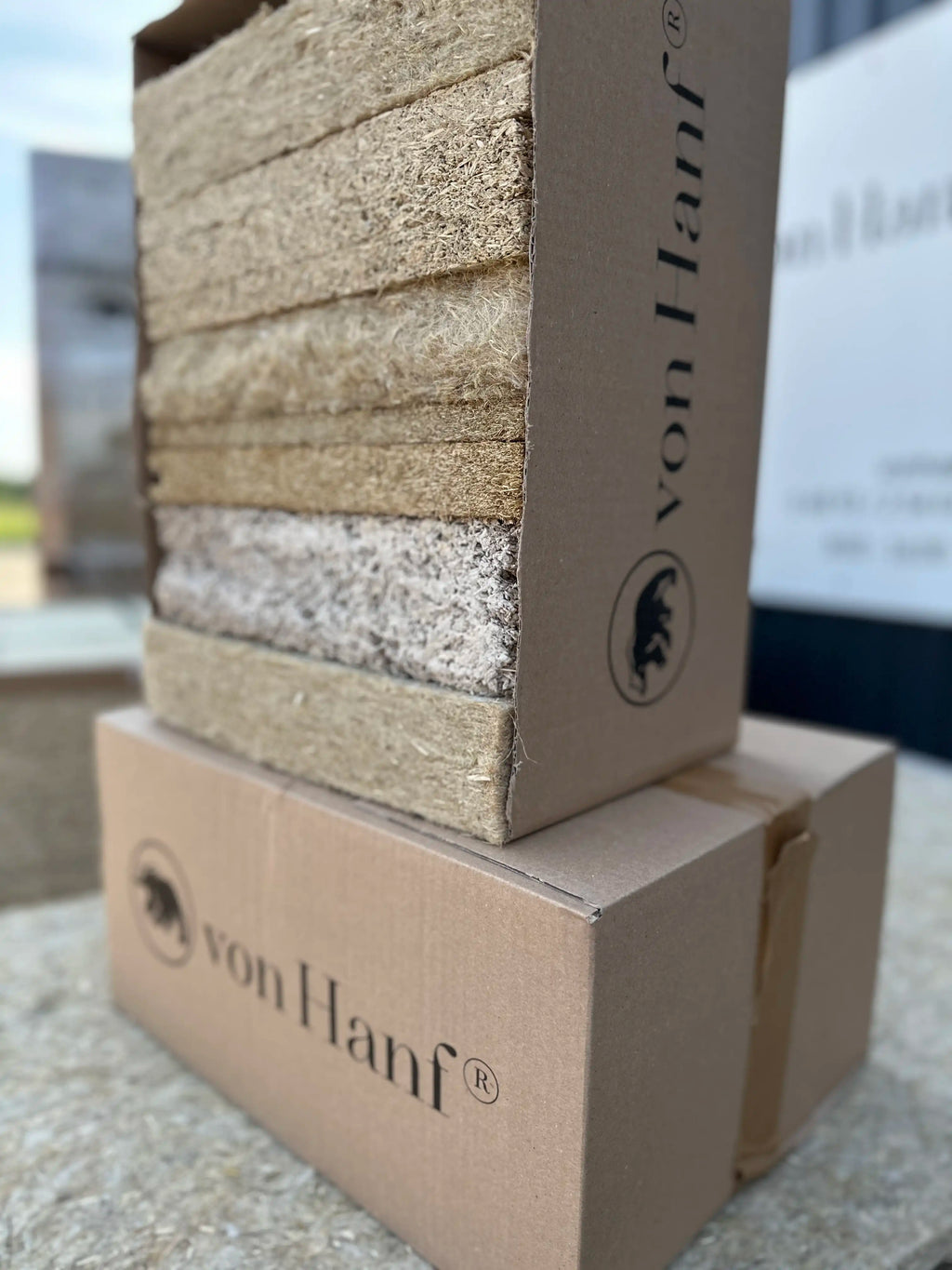 Musterbox mit Hemplith Baustoffen