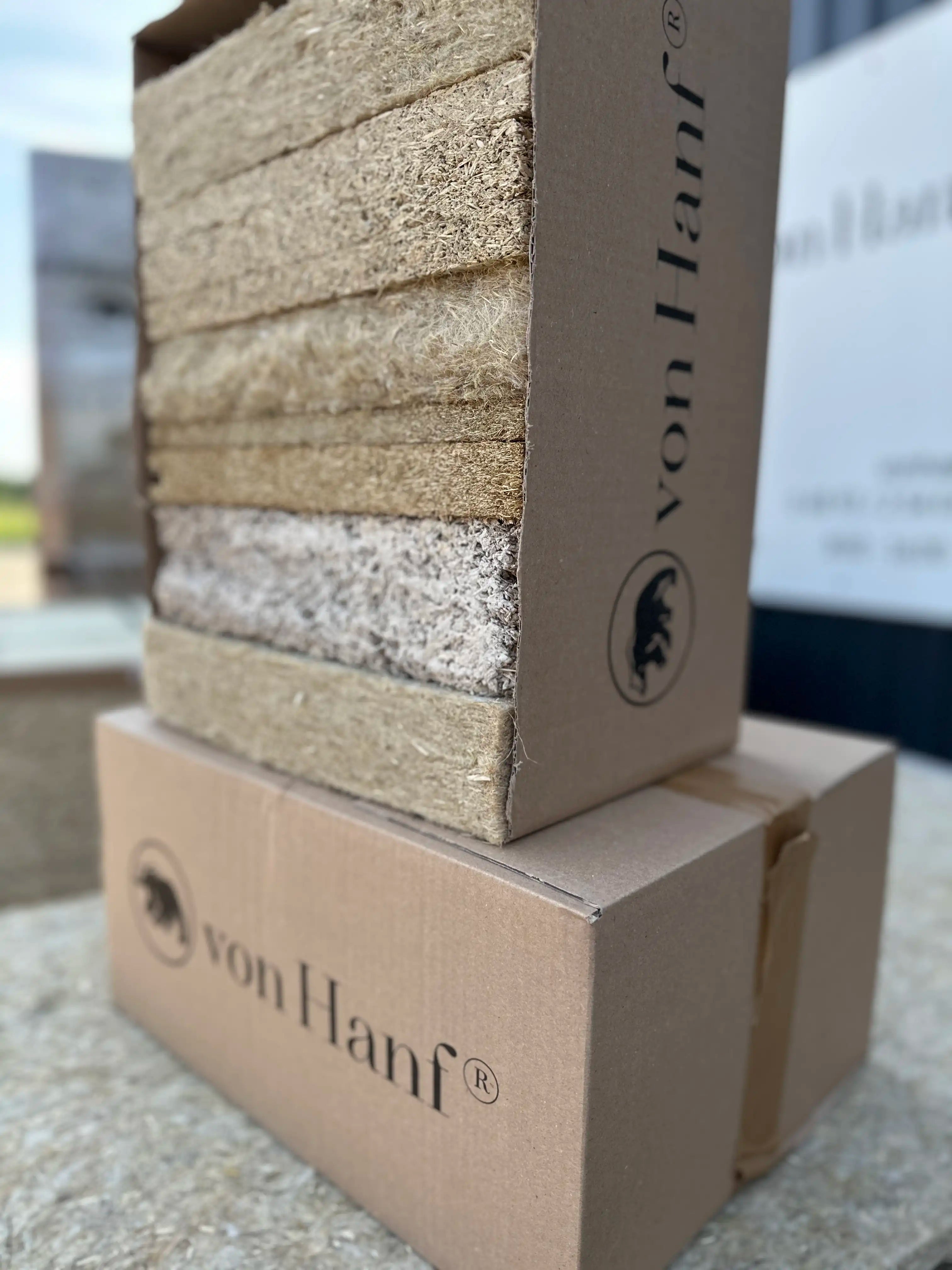 Musterbox mit Hemplith Baustoffen